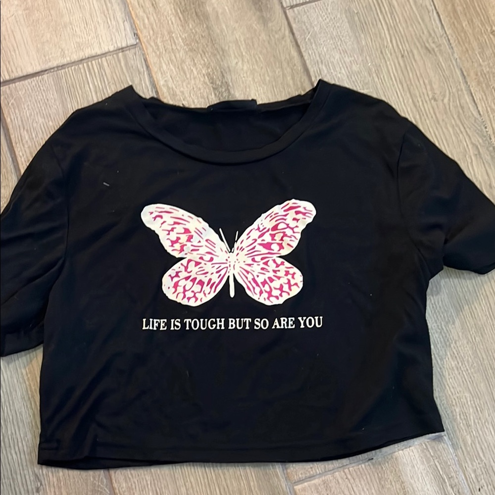 Black Butterfly Graphic Women's Top